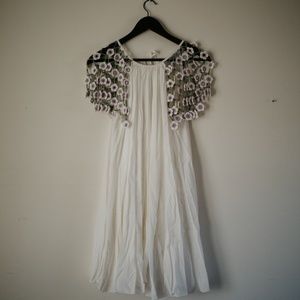 My Beachy Side Crochet Daisy Sleeve Mini Dress